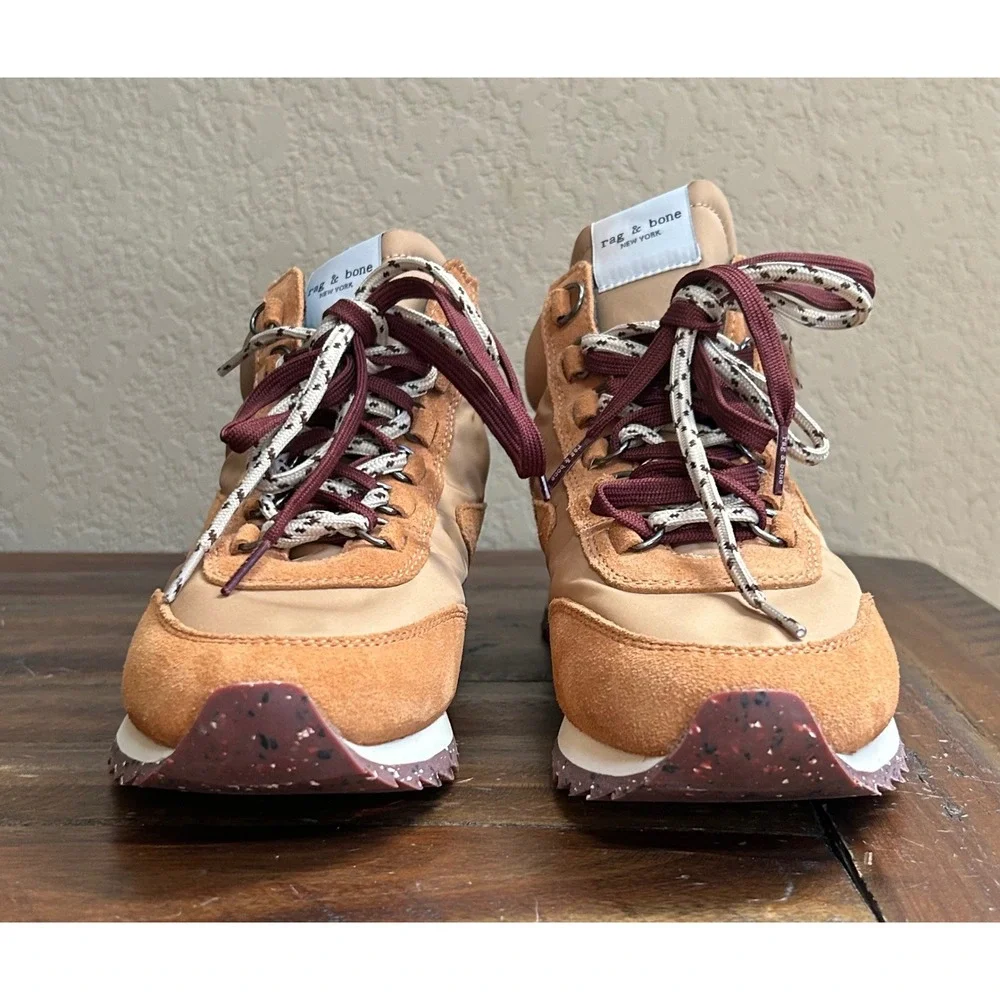 Rag & Bone Mens EU 40 Tan Suede Nylon Hiking Trail Lace Up Sneakers